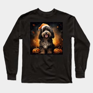 Black-Brown Tibetan terrier Halloween Long Sleeve T-Shirt